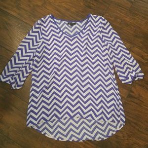 Chevron sheer gold accent top